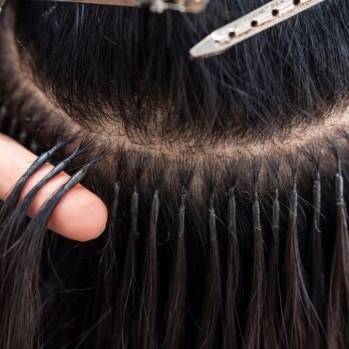 Woman's hair with extension